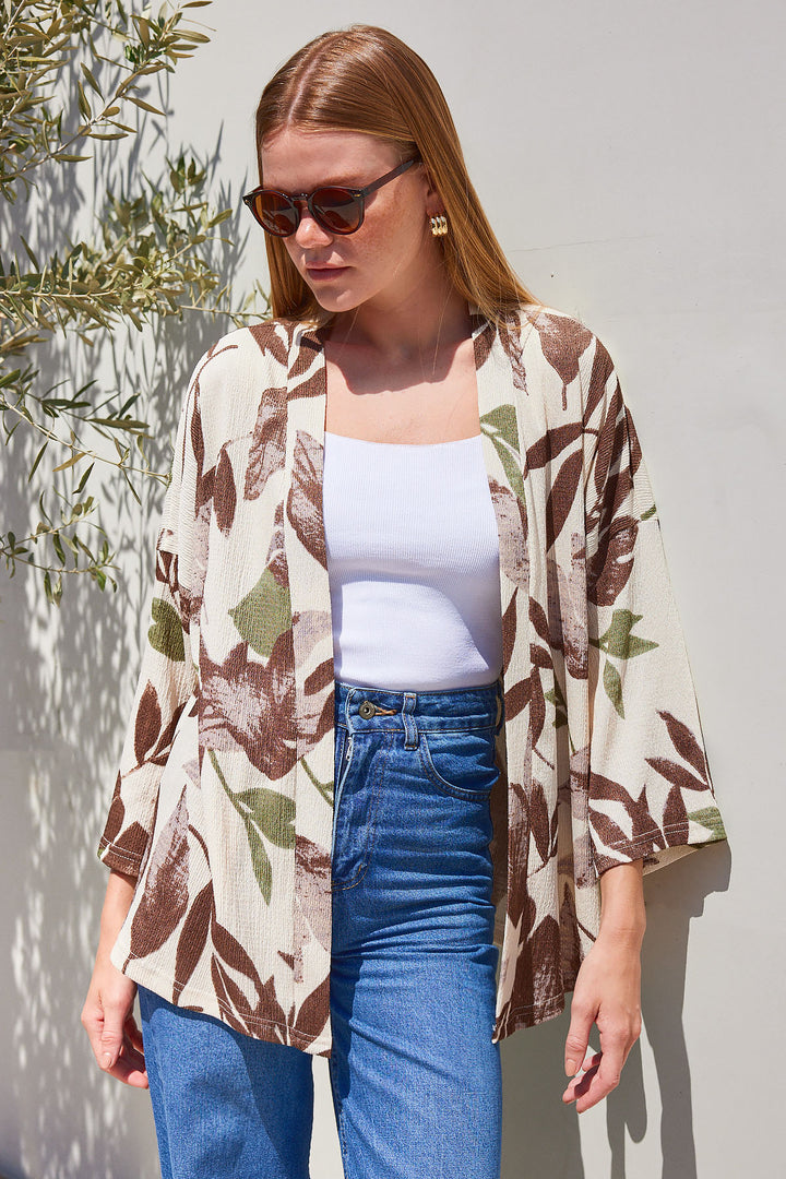 BGD Women Knitted Kimono - Khaki - Avondale