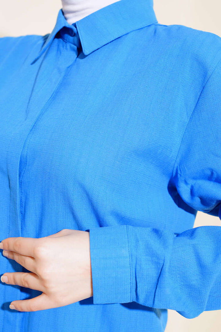 BGD Women Long Linen Shirt - Saks - Nizhyn