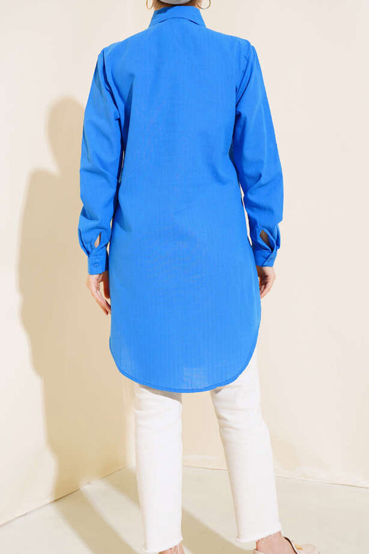 BGD Women Long Linen Shirt - Saks - Nizhyn