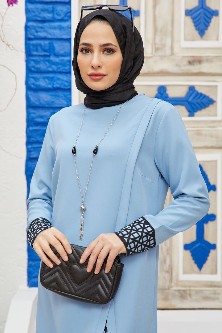 طقم ZRF نسائي مفصل بالليزر - بيبي بلو - هايدنهايم