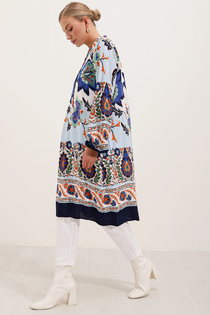 BGD Women Patterned Viscose Dress - Navy Blue - Avondale