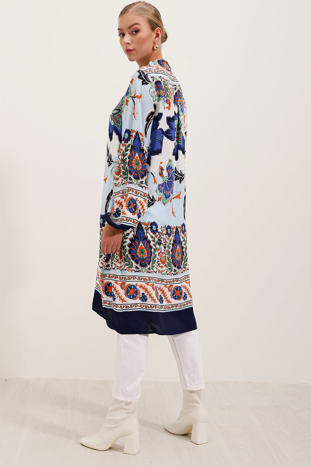 BGD Women Patterned Viscose Dress - Navy Blue - Avondale