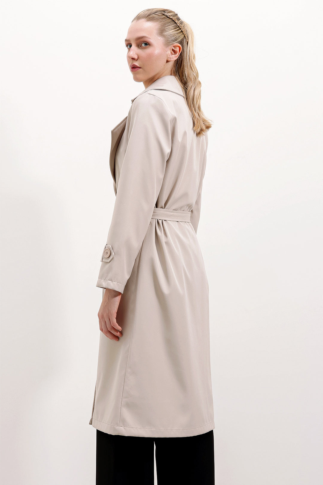 BGD Women Double-Breasted Trench Coat - Beige - Avondale