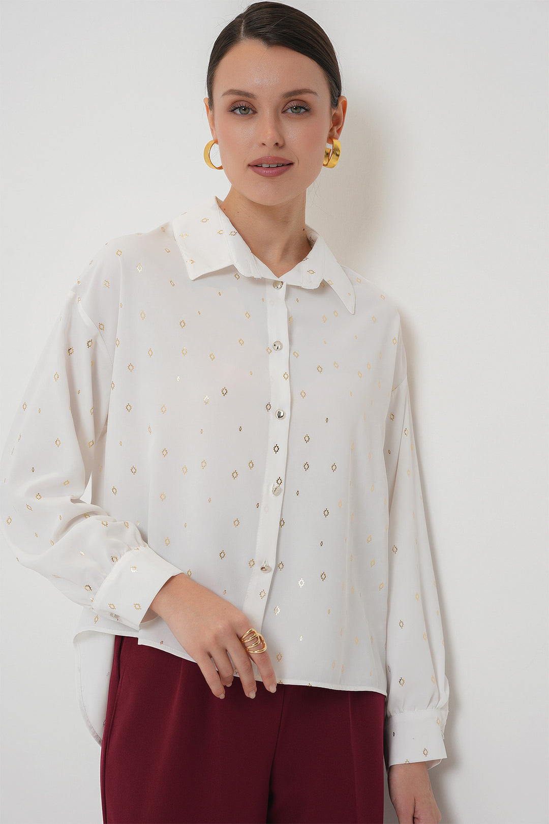 BGD Women Women's Silver Striped Shirt - Off-White - Freehold