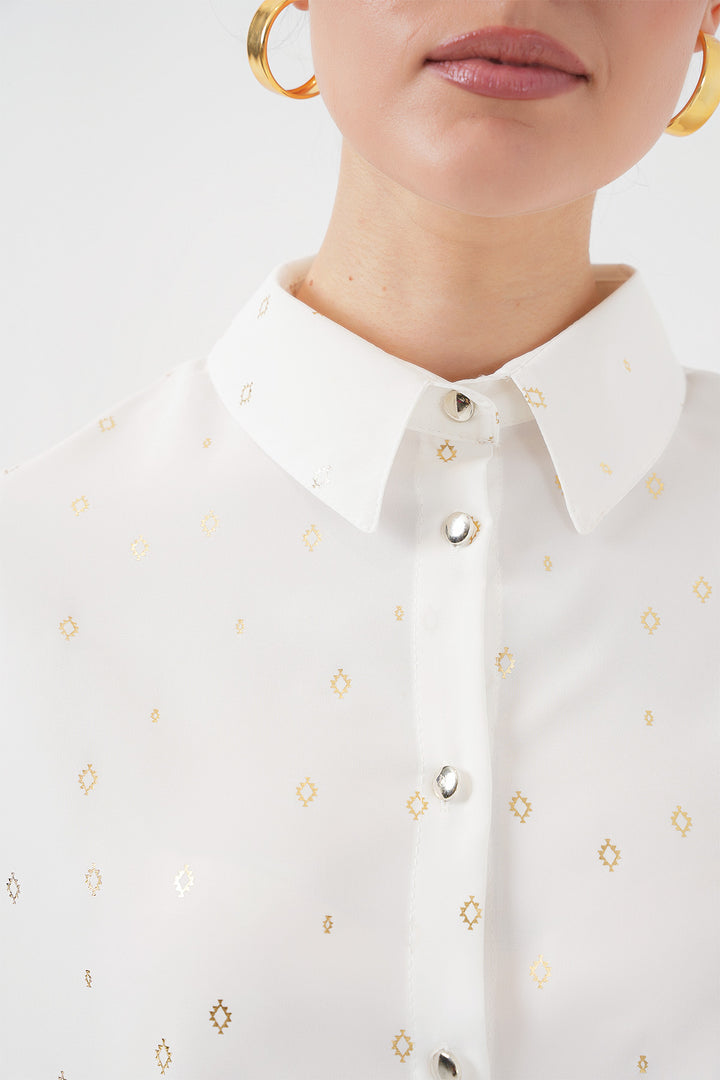 BGD Women Women's Silver Striped Shirt - Off-White - Freehold