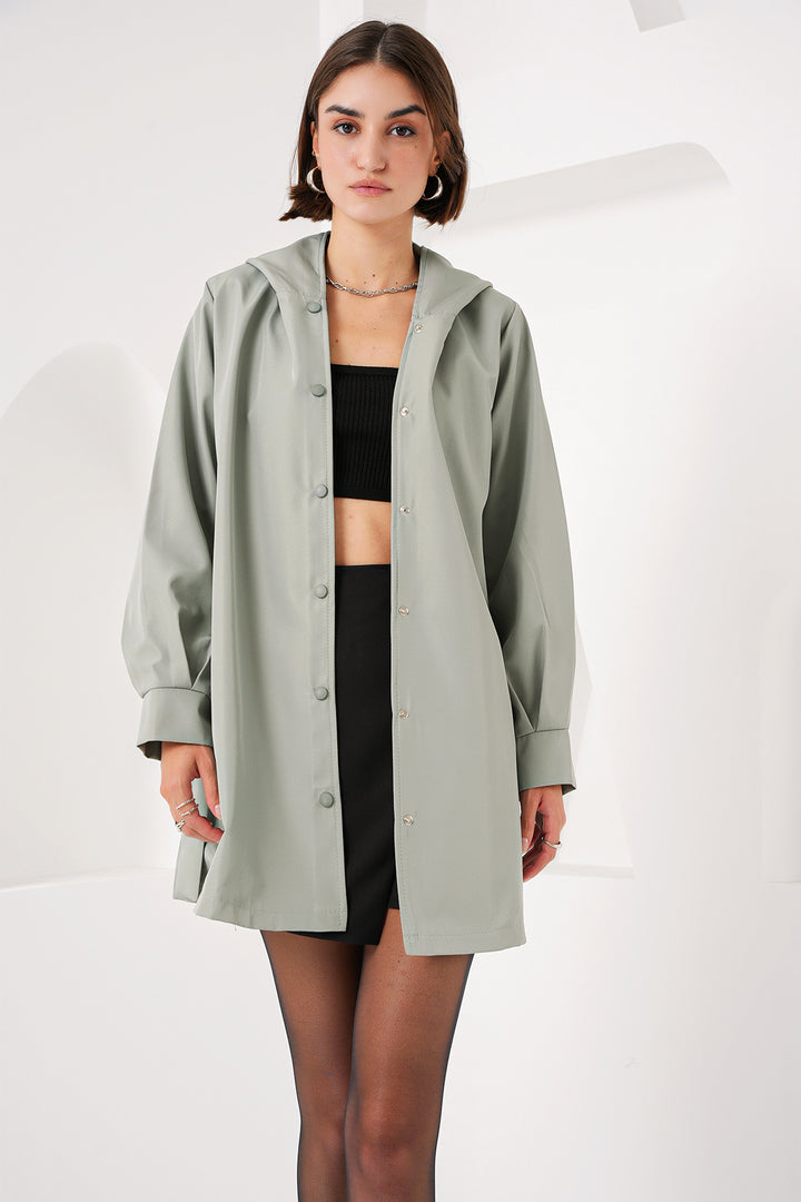 BGD Women Hooded Trench Coat - Çağla - Durham