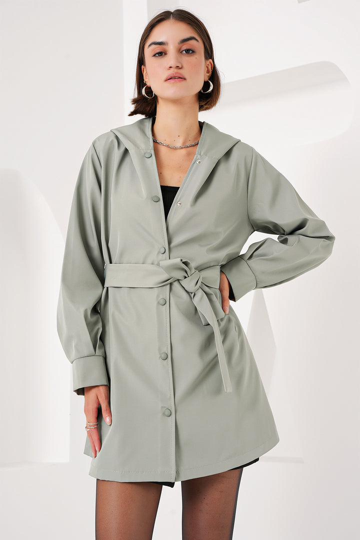 BGD Women Hooded Trench Coat - Çağla - Durham