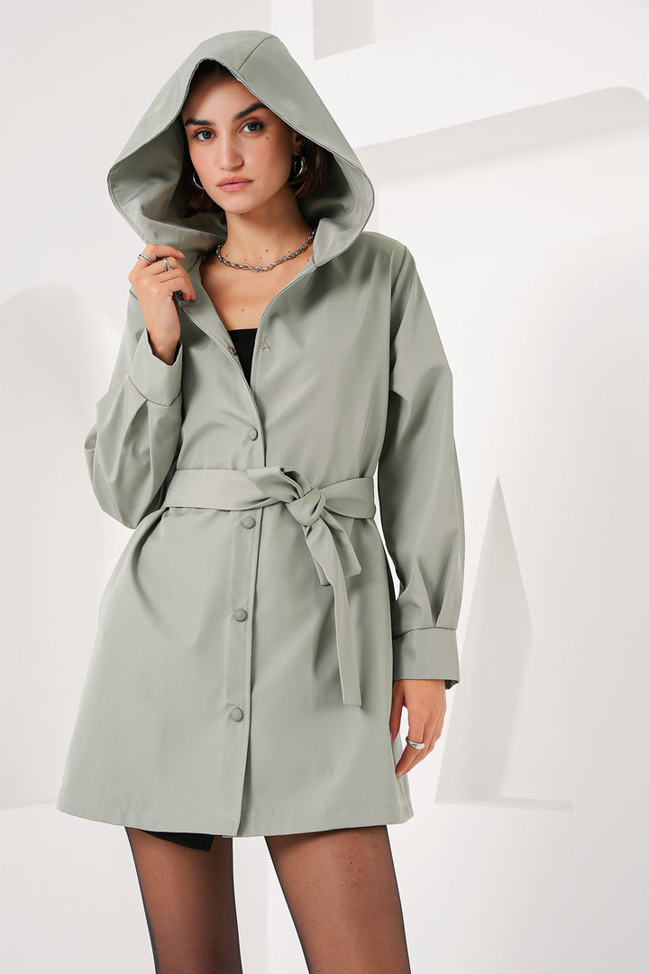 BGD Women Hooded Trench Coat - Çağla - Durham