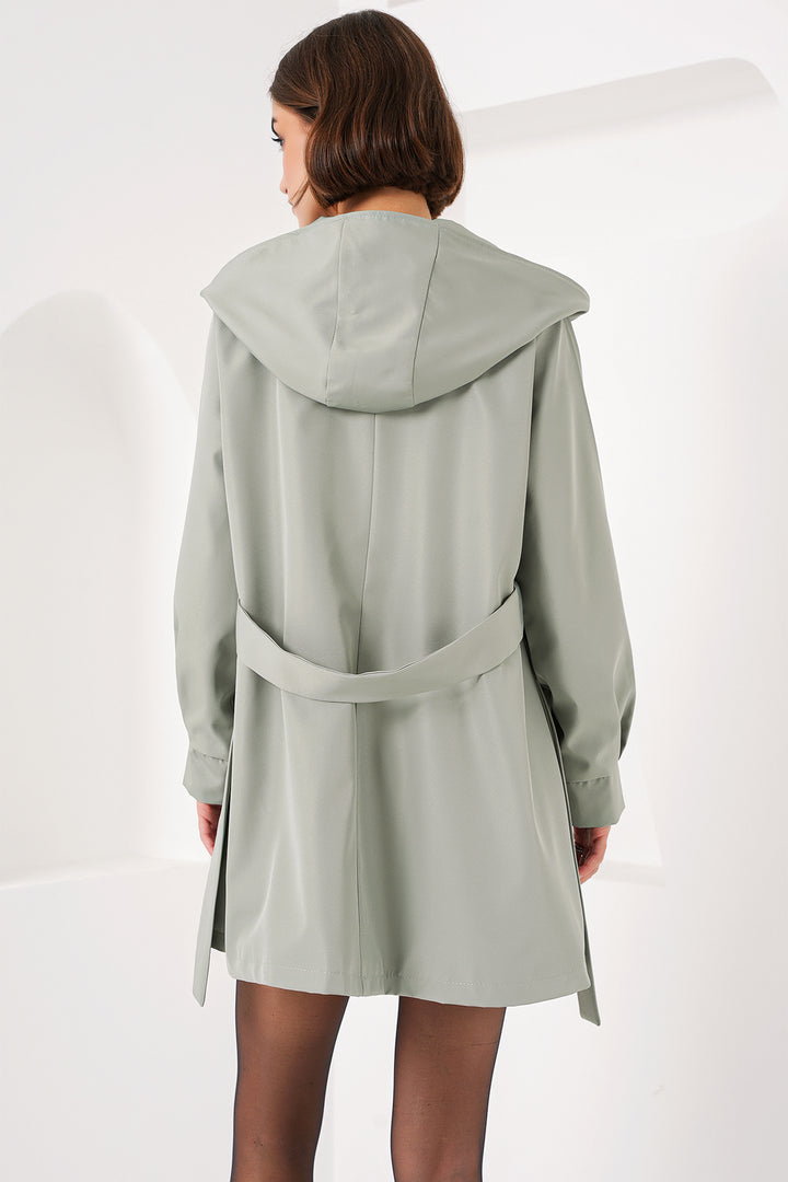 BGD Women Hooded Trench Coat - Çağla - Durham