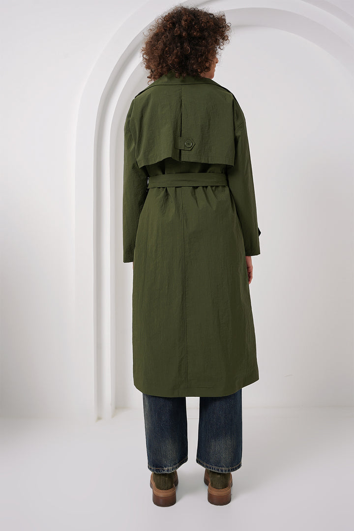 BGD Women Double-Breasted Trench Coat - Khaki - Leverkusen