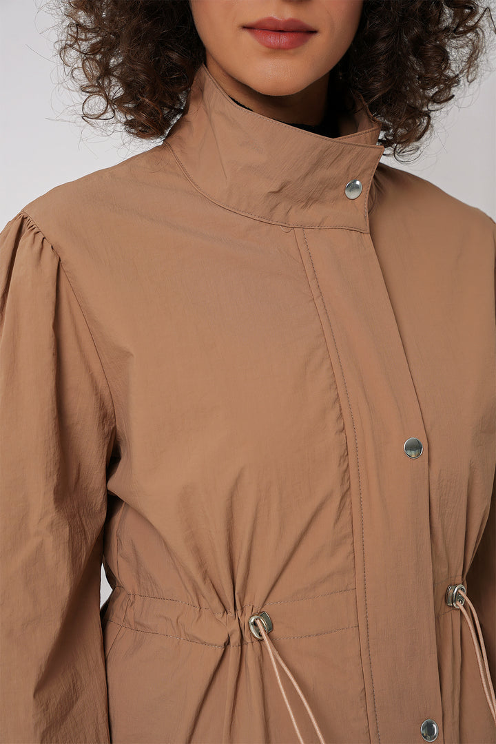 BGD Women Lined Long Trench Coat - Camel - Vallejo