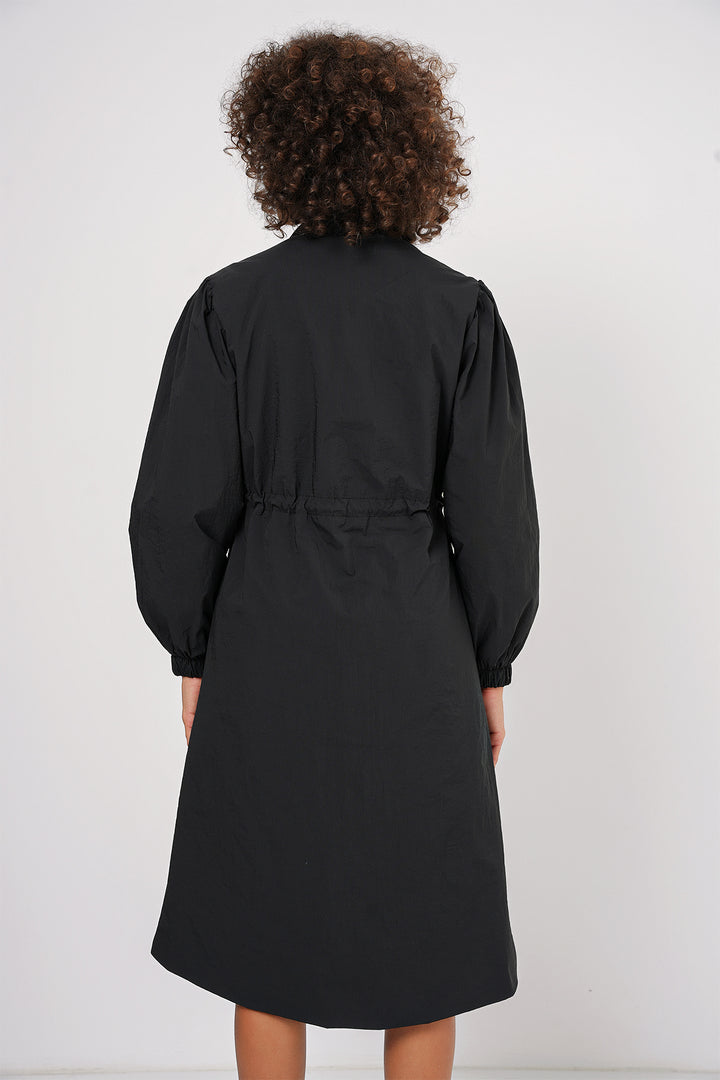 BGD Women Lined Long Trench Coat - Black - East Lansing