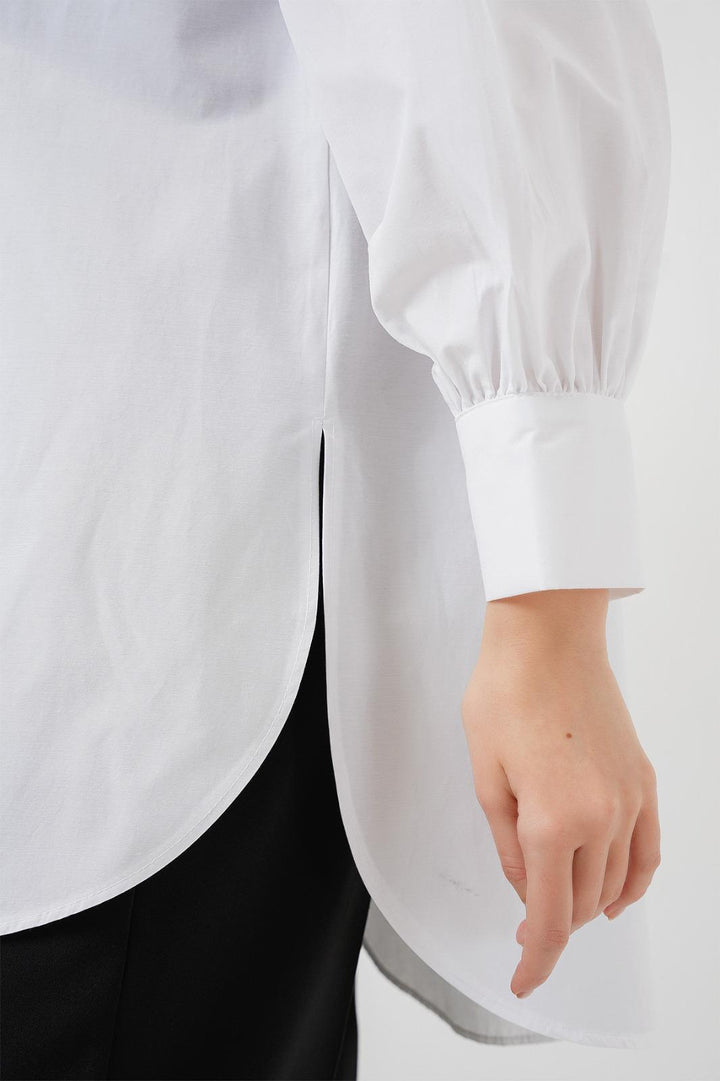 BGD Women Oversized Long Shirt Tunic - White - Dothan