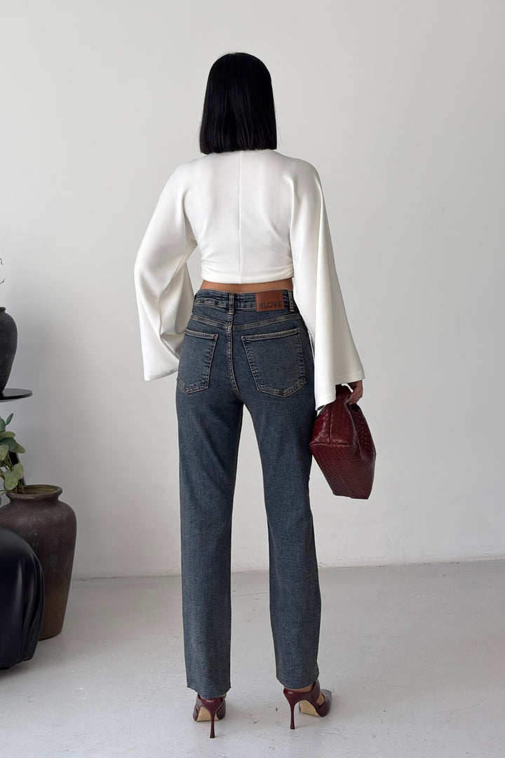 XLJ Rhinestone Mom Fit Jeans - Wembley