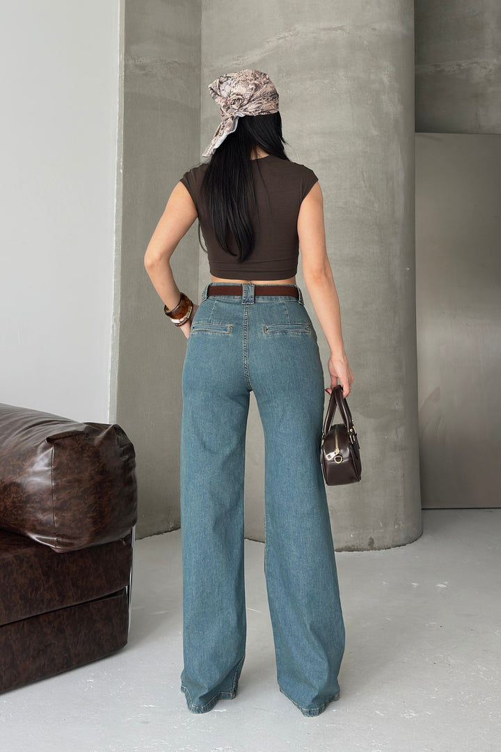 XLJ Palazzo Jeans with Dart Details 7093 - Isla