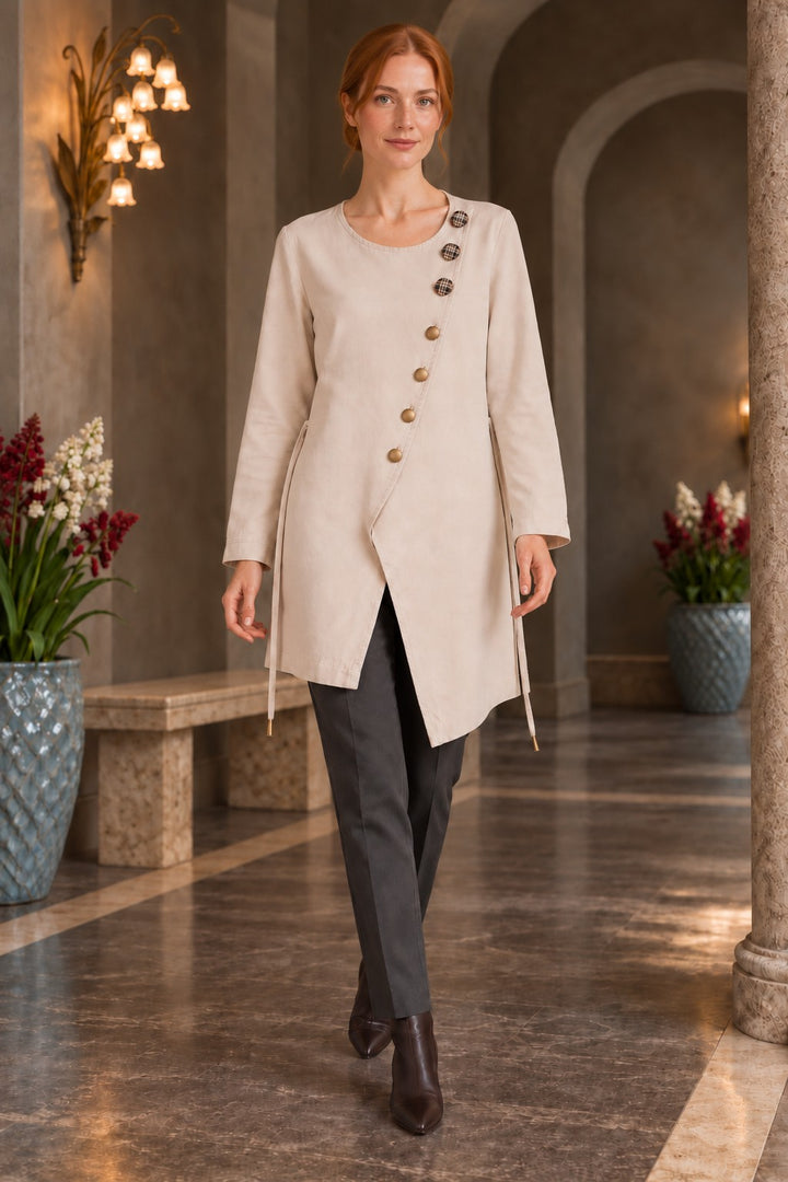 XLJ Asymmetric Button-Down Shirt 6403 - Marsala