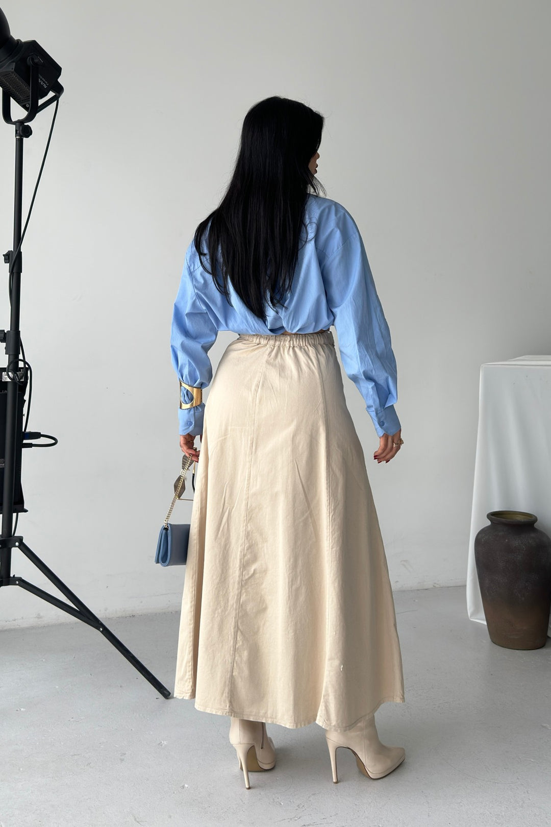 XLJ Ruffled Long Skirt with Elasticated Waist 1063 - Harlingen