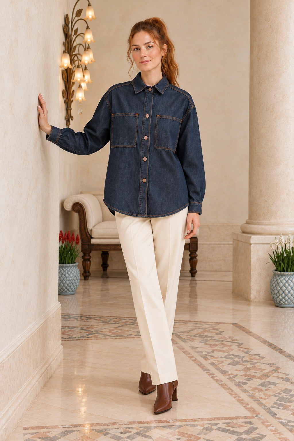 XLJ Oversize Denim Jacket with Buttons 6080 - Chiclana de la Frontera