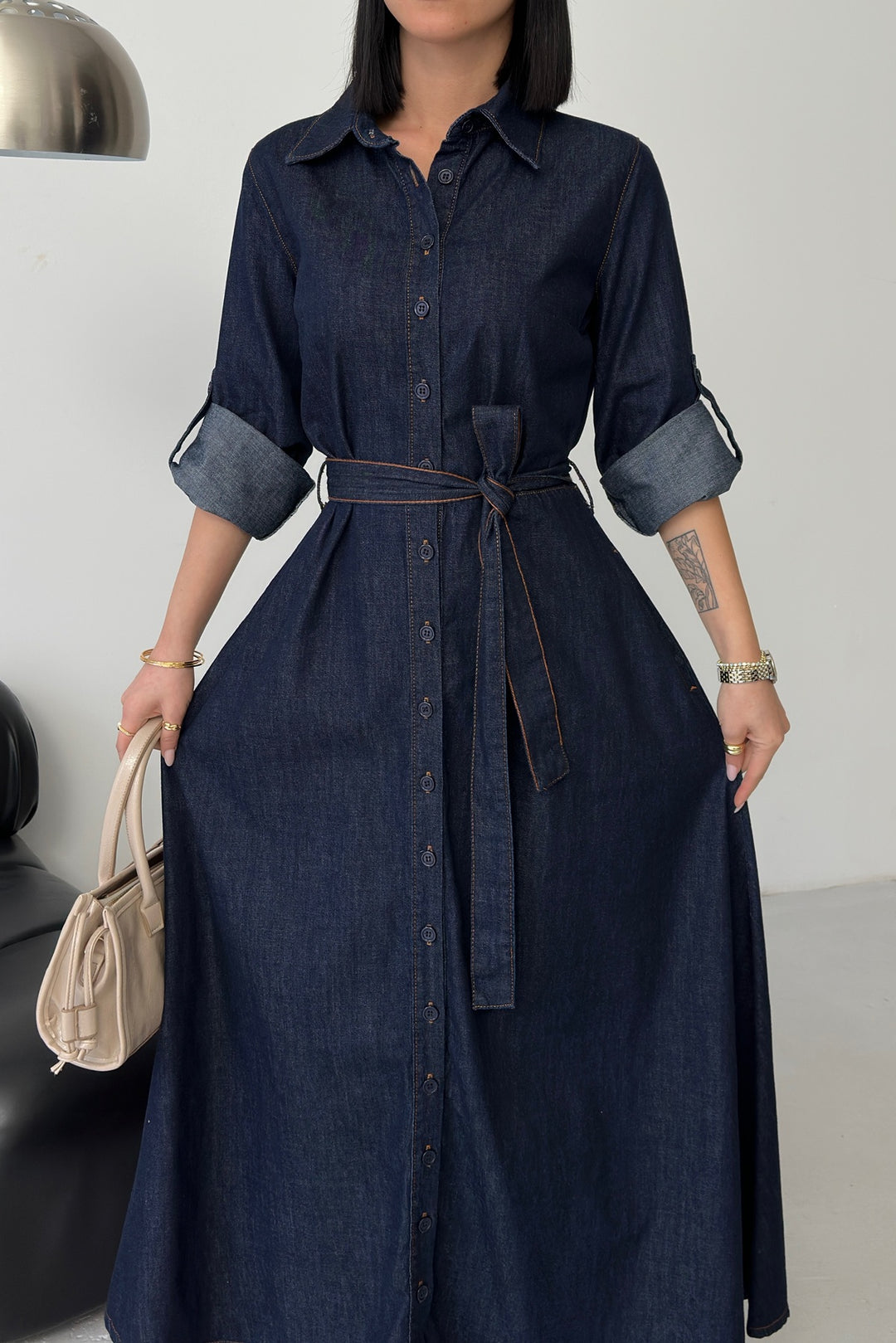 XLJ Buttoned Long Denim Dress - Dún Dealgan