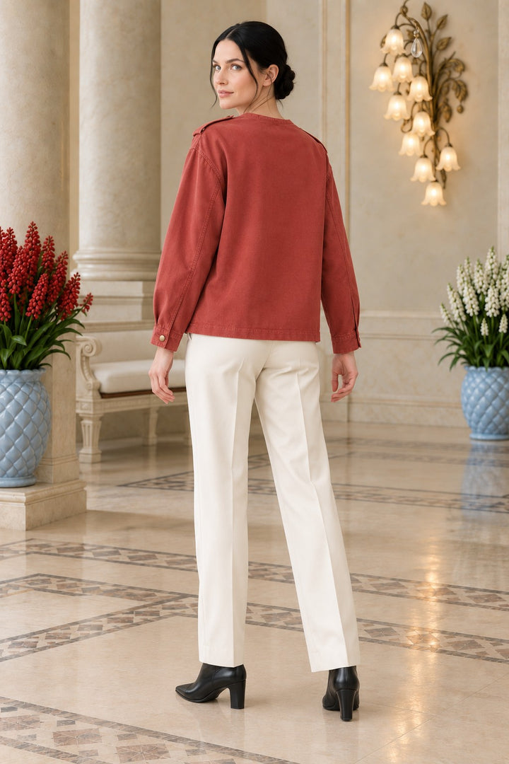 XLJ Shirt with Snap Button Collar and Belt 6379 - Chemnitz