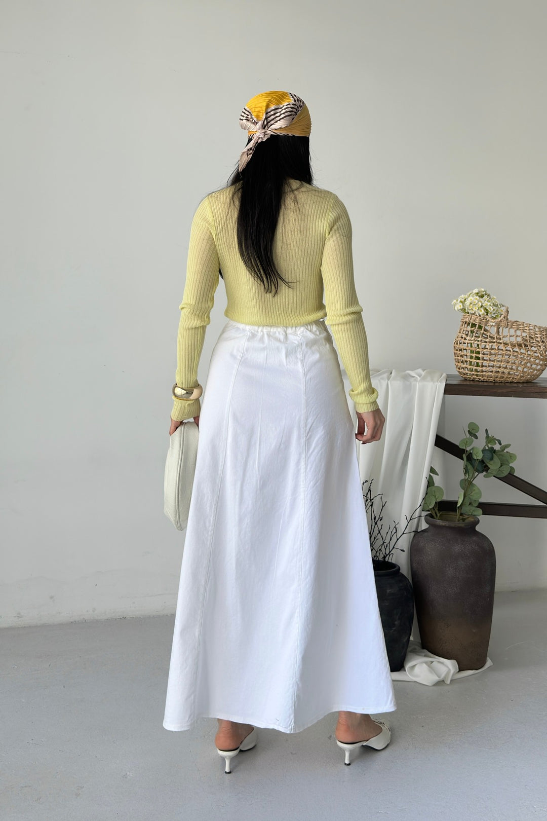 XLJ Ruffled Long Skirt with Elasticated Waist 1063 - Heist-op-den-Berg