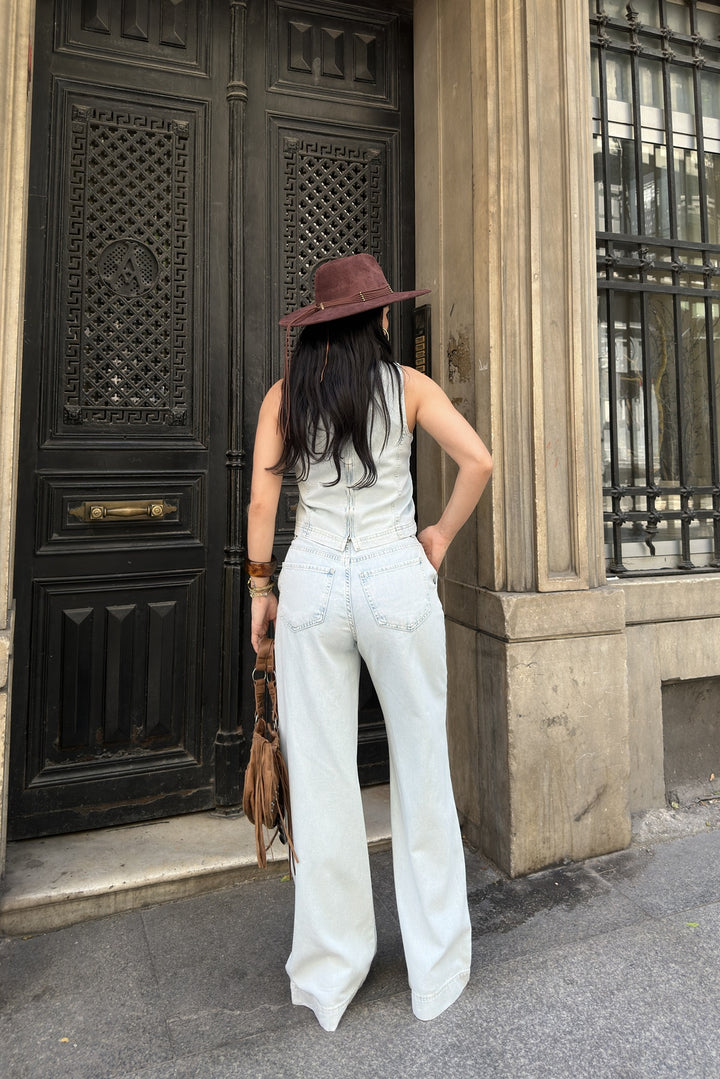 XLJ Sleeveless Blouse and Lace-Up Relaxed Pants Set 3214 - East Orange
