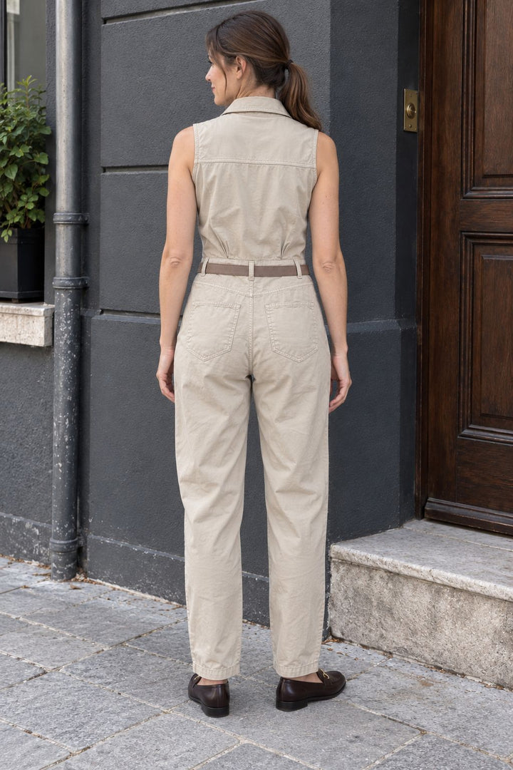 XLJ Sleeveless Jumpsuit with Belt 3097 - North Miami Beach