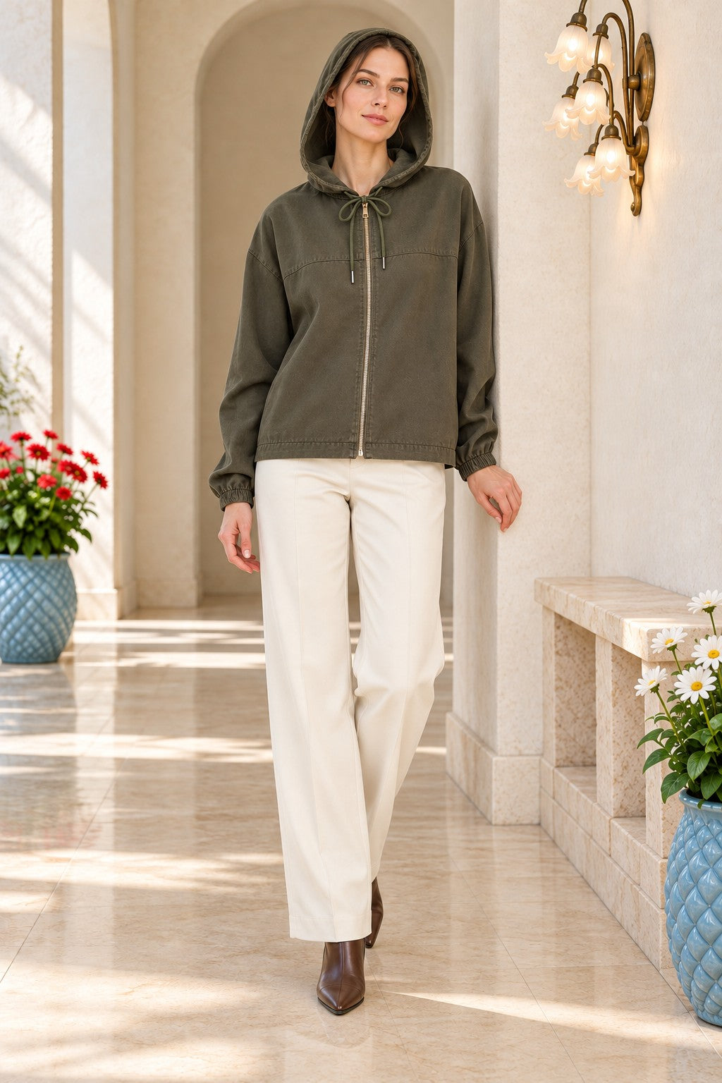 XLJ Hooded Cardigan with Integrated Undershirt 6392 - Bagnolet