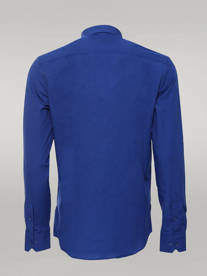 WSS Plain Long Sleeves Indigo Blue Men Shirt  - Singen