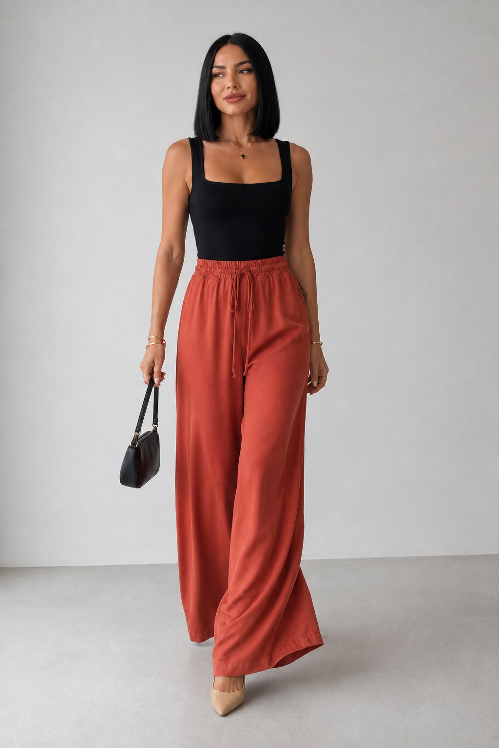 XLJ Elasticated Palazzo Trousers - Hoogvliet