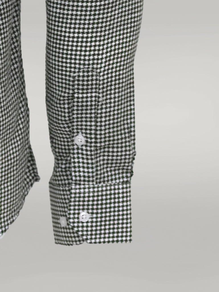 WSS Houndstooth Pattern Green Men Shirt  - Singen