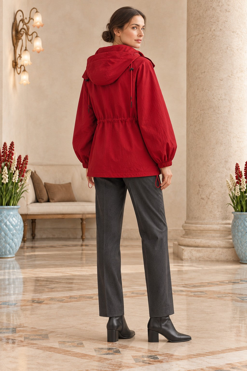 XLJ Drawstring Hooded Raincoat 6319 - League City