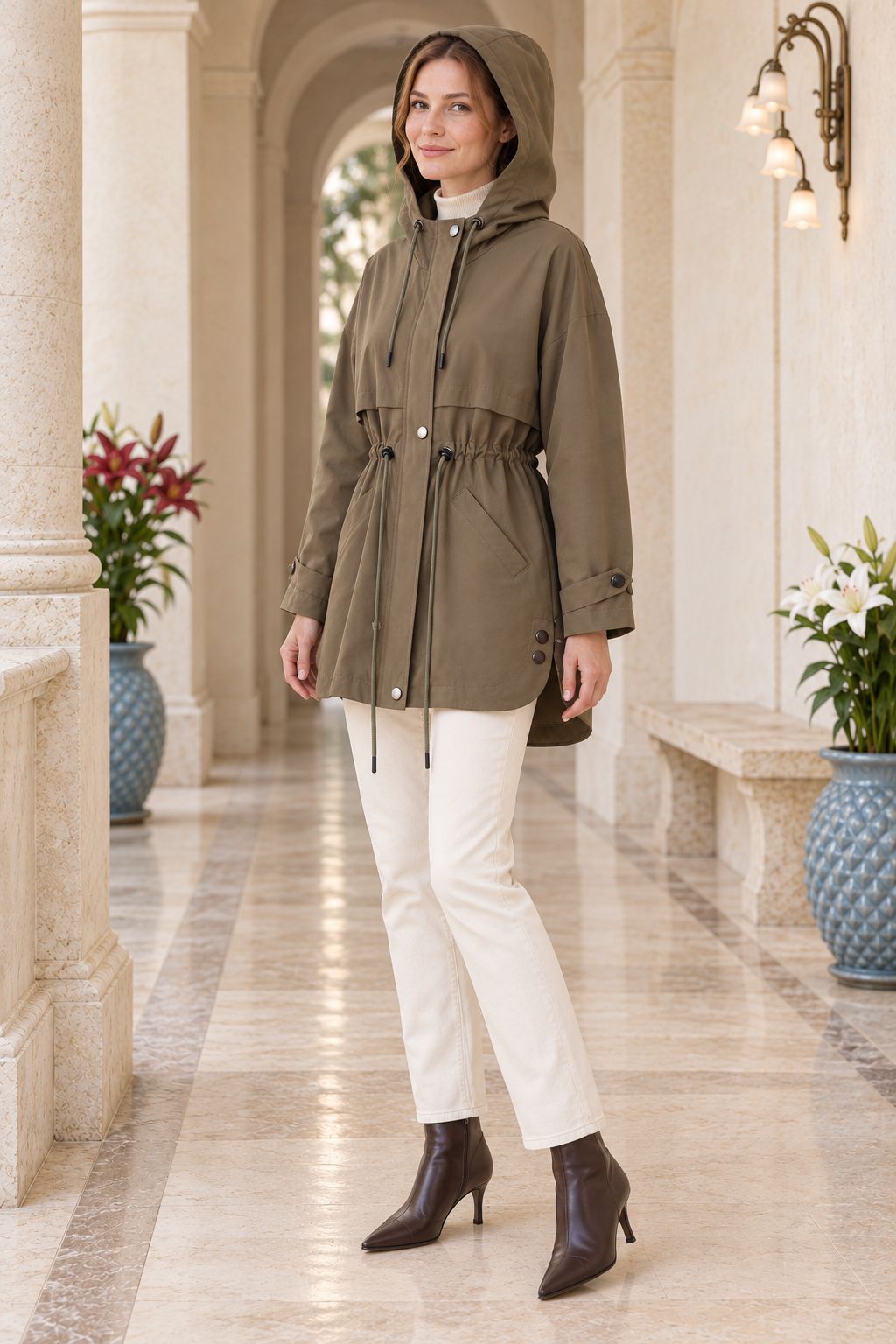 XLJ Drawstring Hooded Raincoat 6302 - Carini