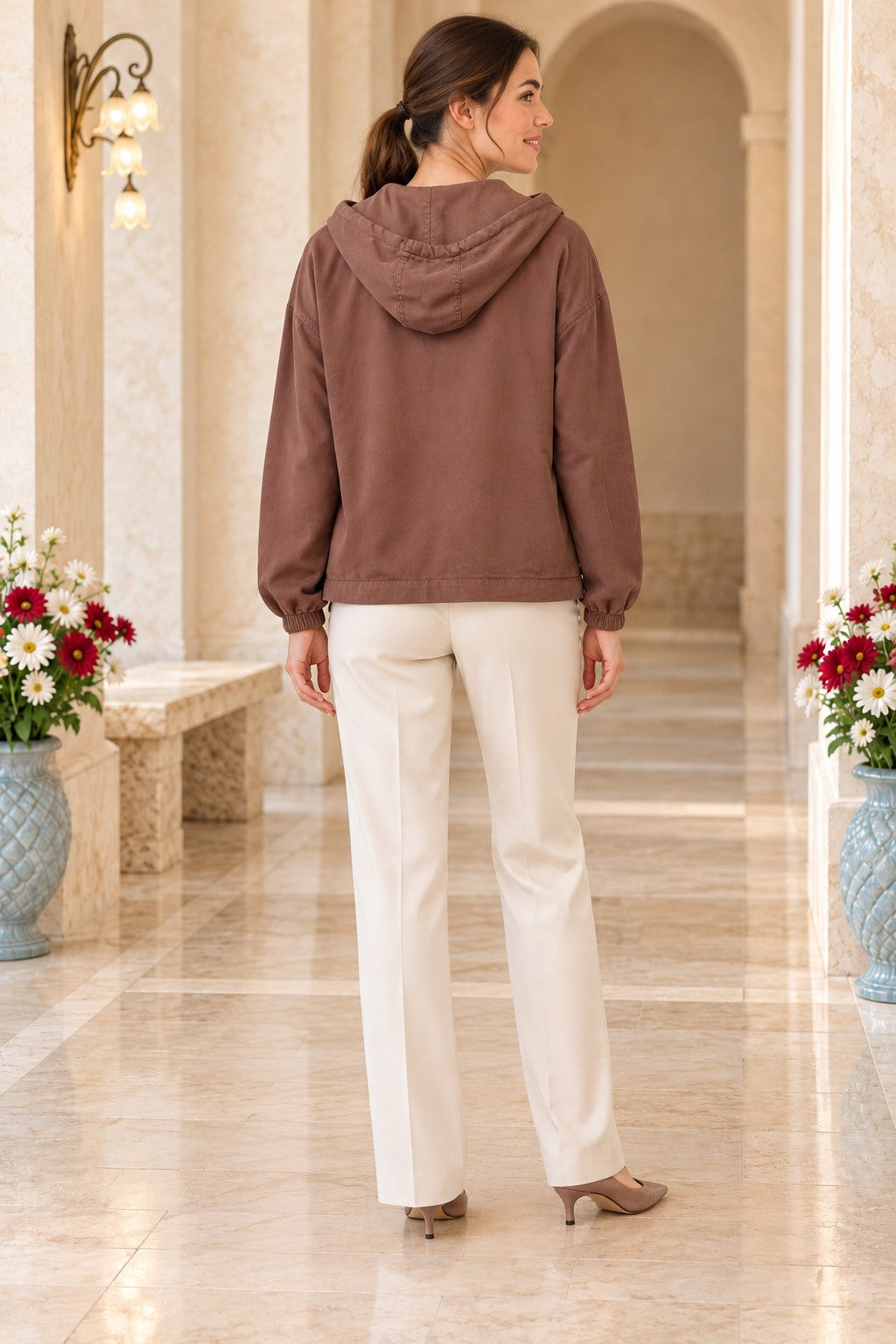 XLJ Hooded Cardigan with Integrated Undershirt 6392 - Hammond