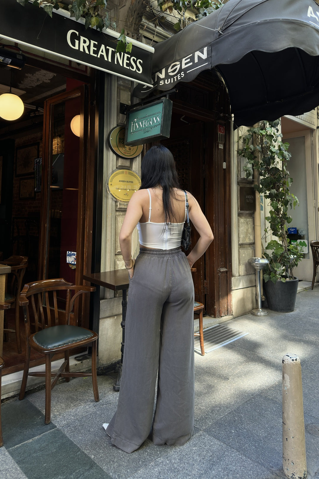 XLJ Elasticated Palazzo Trousers - Greenville