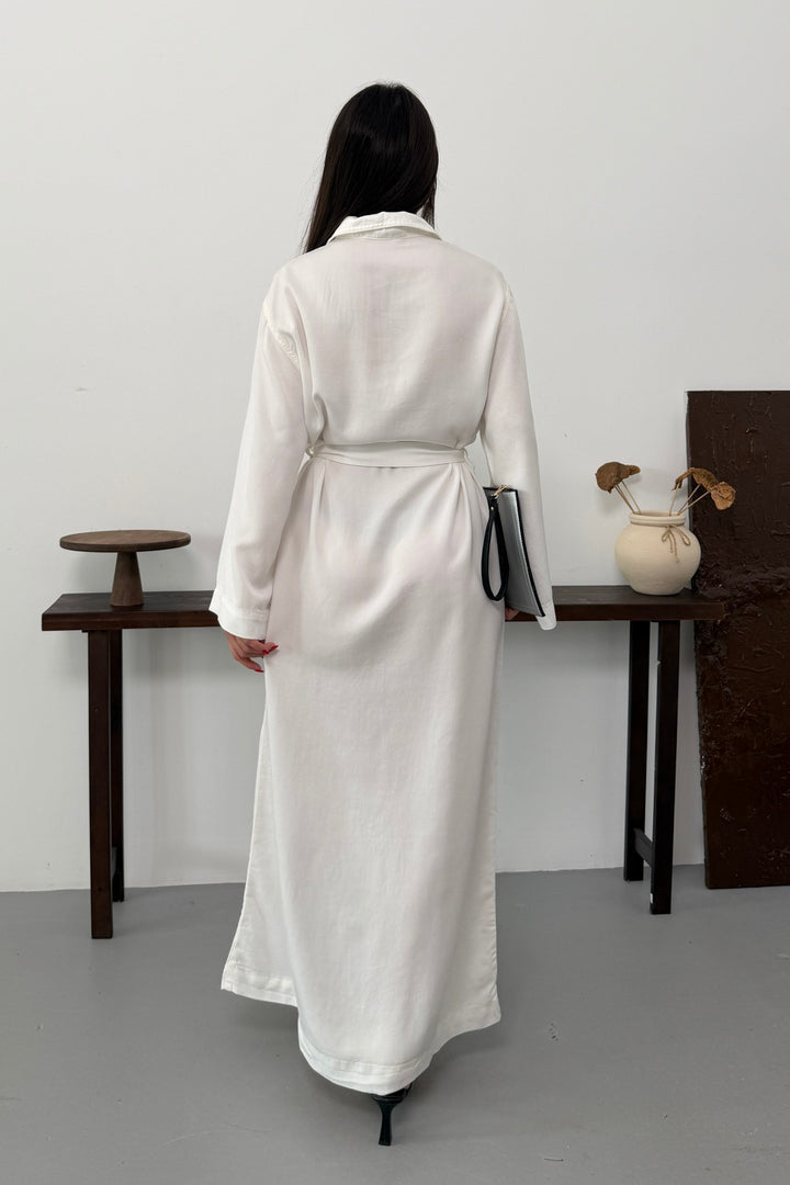 XLJ Belted Long Denim Dress - Round Lake Beach