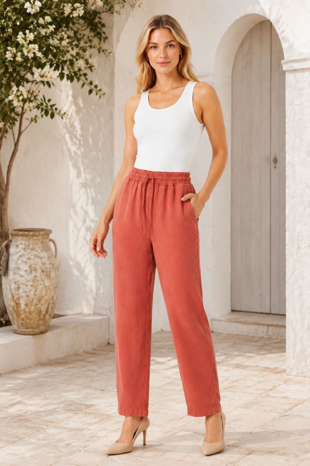 XLJ Carrot Fit Linen Pants HS703 - Jiménez