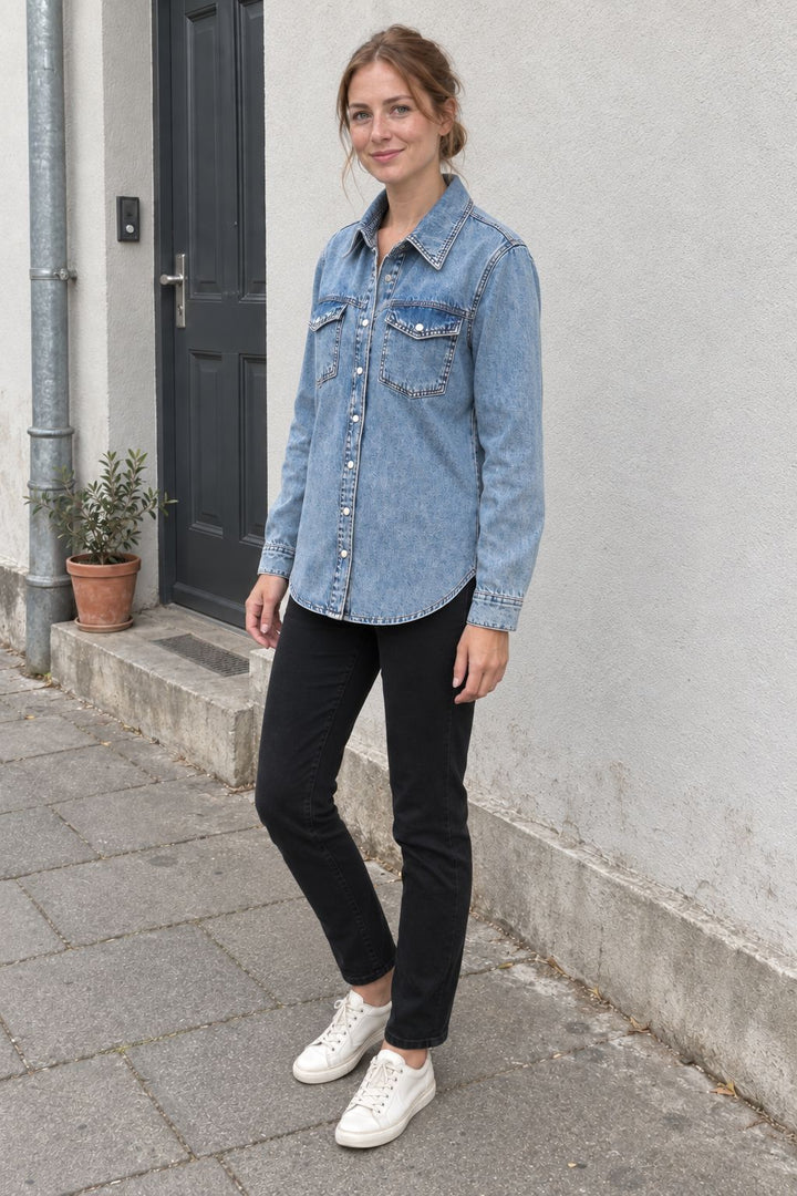 XLJ Denim Shirt with Snap Buttons - Six-Fours-les-Plages