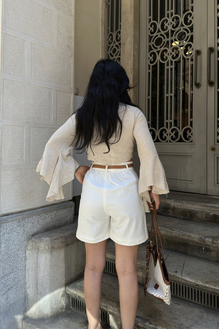 XLJ Elasticated Waist Denim Short with Belt 236 - Tulare