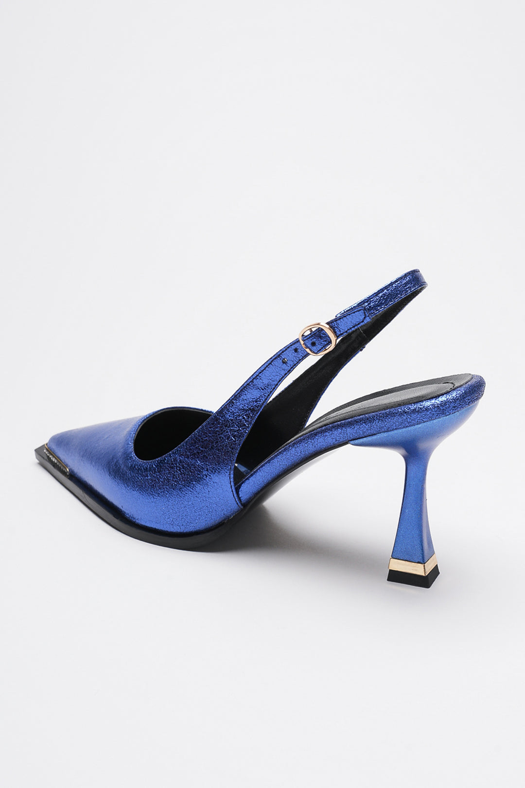 DSM Station Blue Wrinkled Patent Leather High Heel Women's Shoe - Shelton