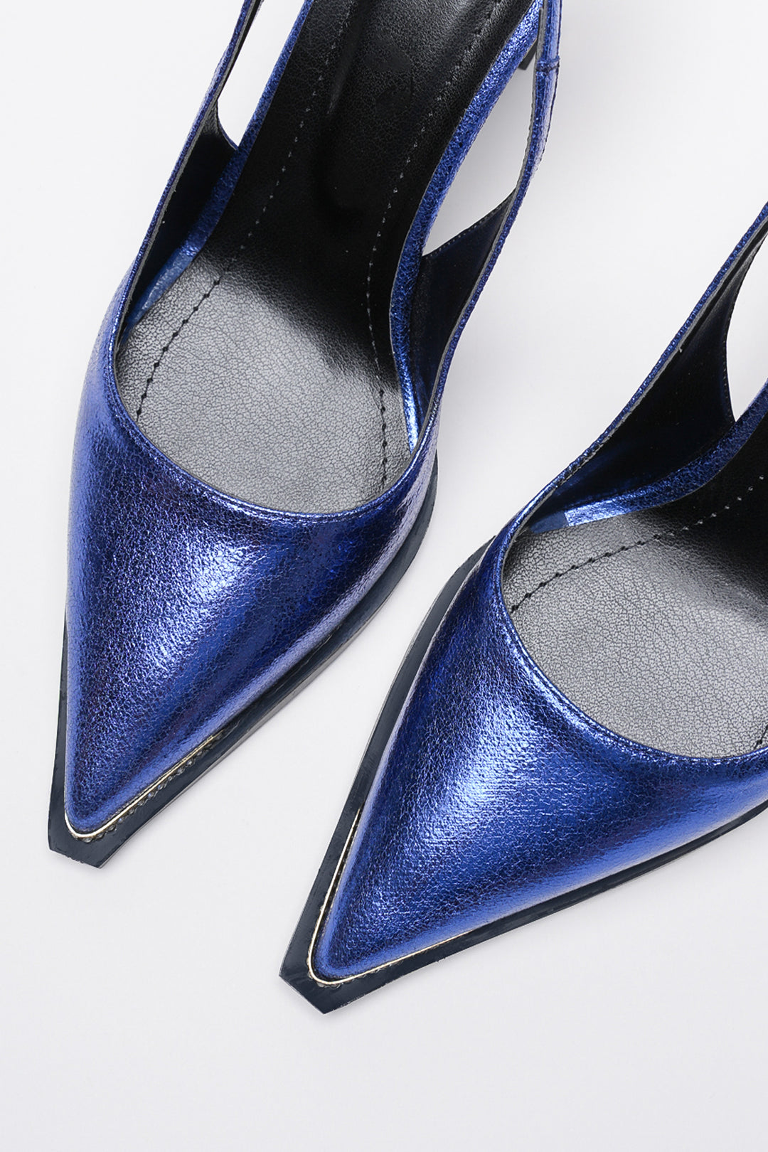 DSM Station Blue Wrinkled Patent Leather High Heel Women's Shoe - Shelton