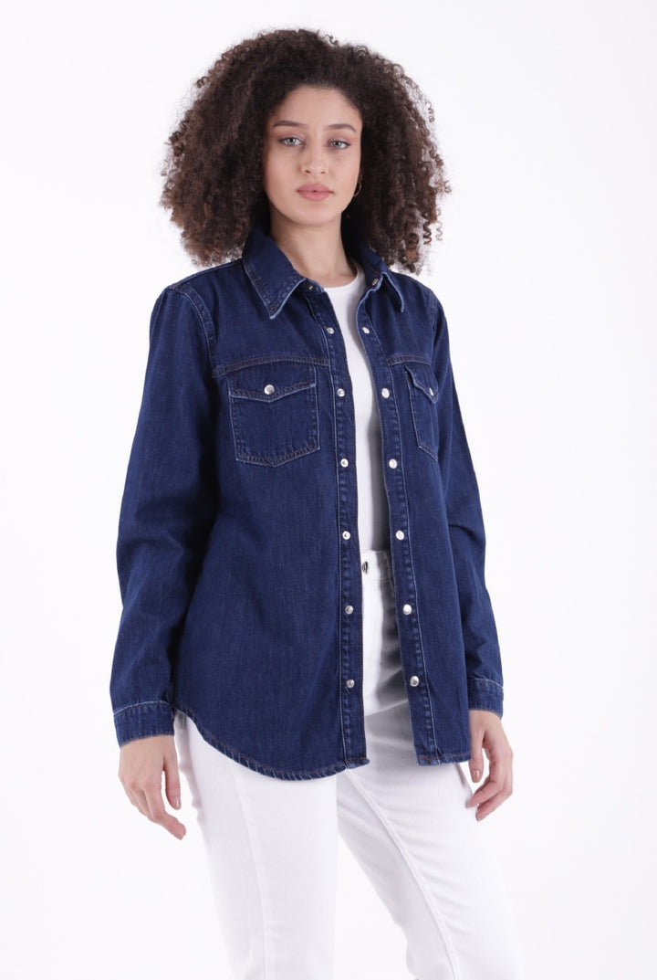 XLJ Denim Shirt with Snap Buttons - San Luis