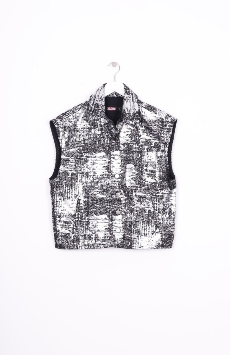 XLJ Fringe Ending Denim Vest with Pocket Mixed - Burlington