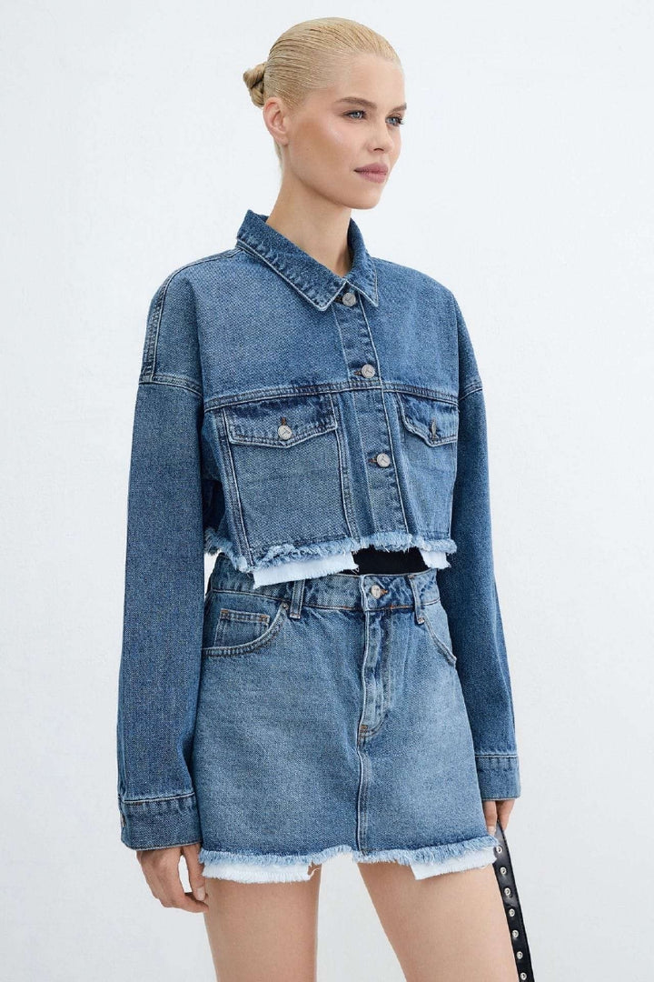 XLJ Denim Short Jacket with Revealed Pocket Liners Mixed - Valencia