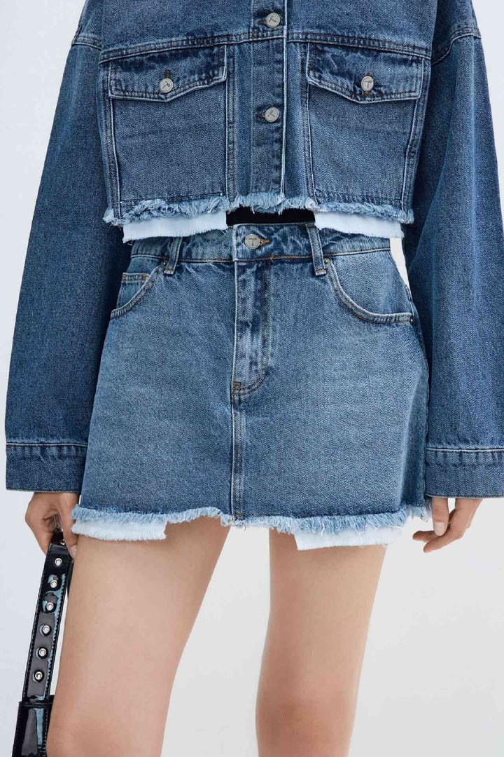 XLJ Denim Short Jacket with Revealed Pocket Liners Mixed - Valencia