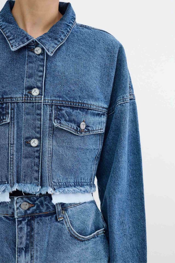 XLJ Denim Short Jacket with Revealed Pocket Liners Mixed - Valencia