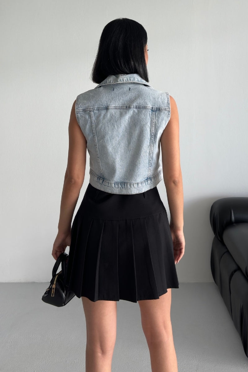 XLJ Mini Denim Vest with Zipper Mixed - Duluth