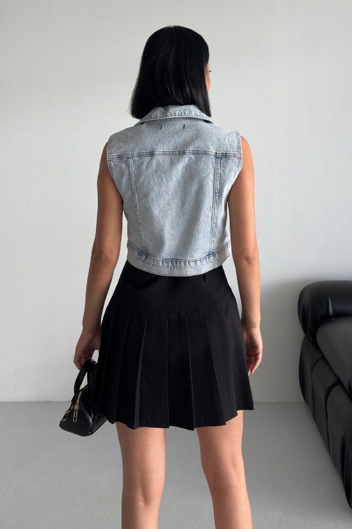XLJ Mini Denim Vest with Zipper Mixed - Duluth