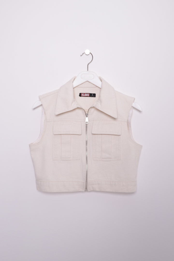 XLJ Mini Denim Vest with Zipper Mixed - Post Falls