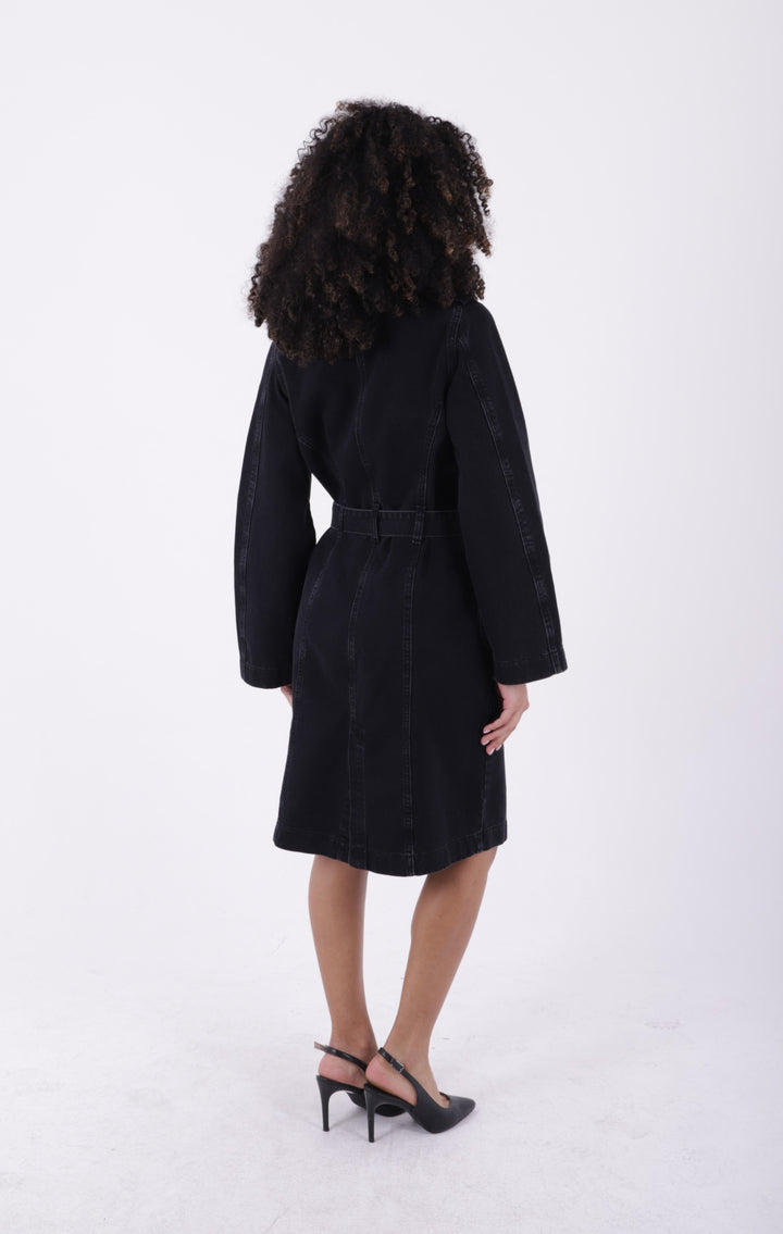 XLJ Denim Trench Coat with Denim Belt Mixed - Ocala